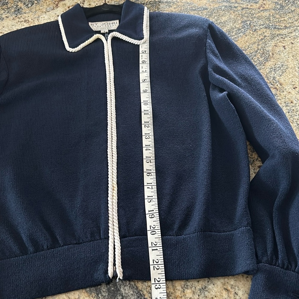 Vintage St. John 1994 pegasus crest cruise jacket blue/white size small - Picture 10 of 11